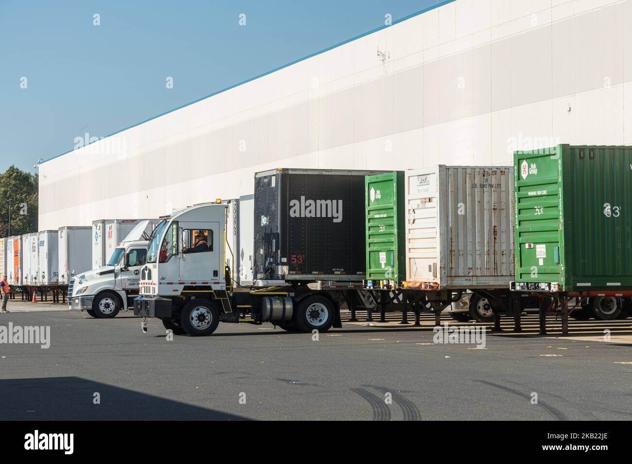 Semi Trailer Trucks Lorries Stock Photo