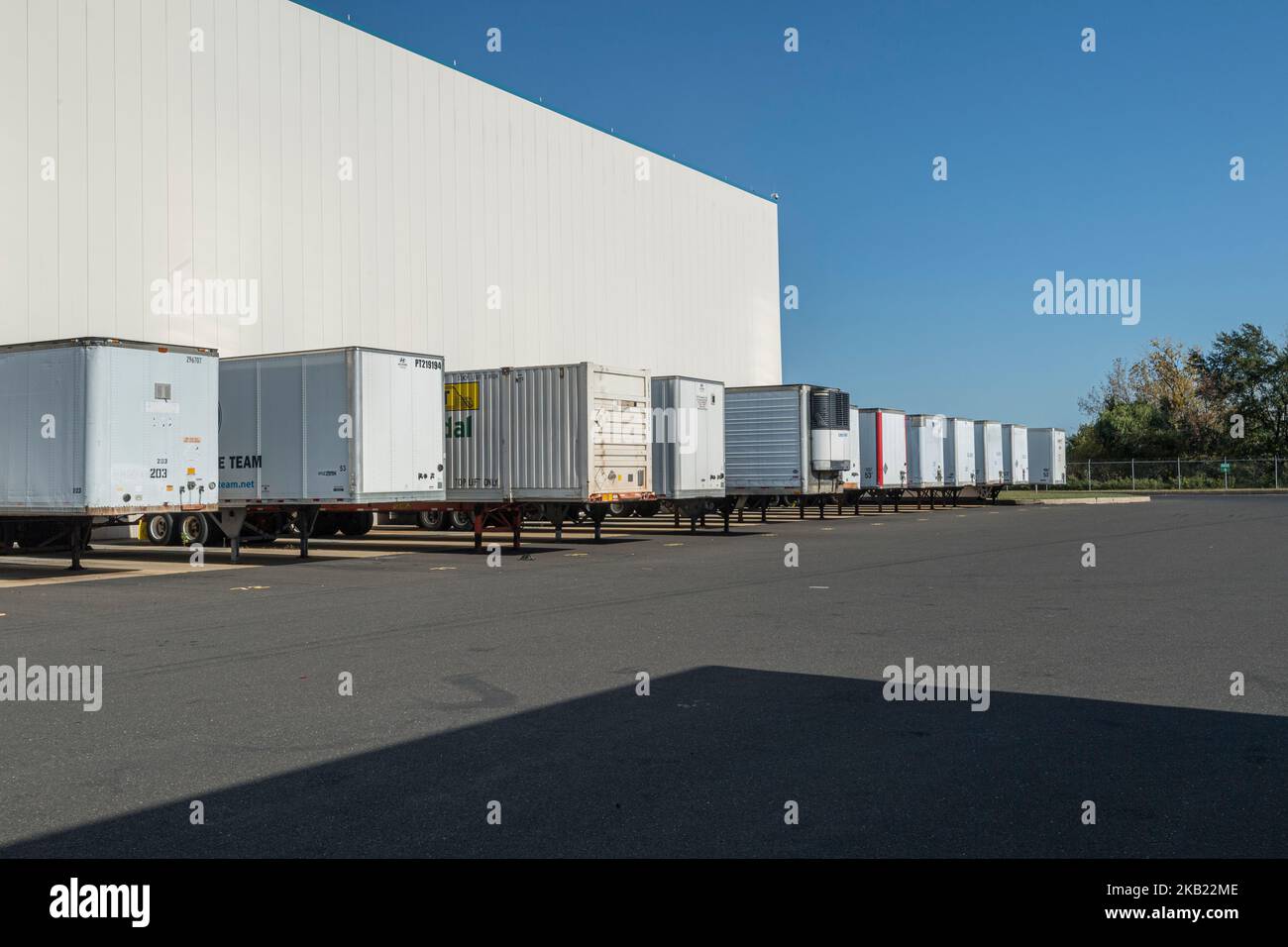 Semi Trailer Trucks Lorries Stock Photo