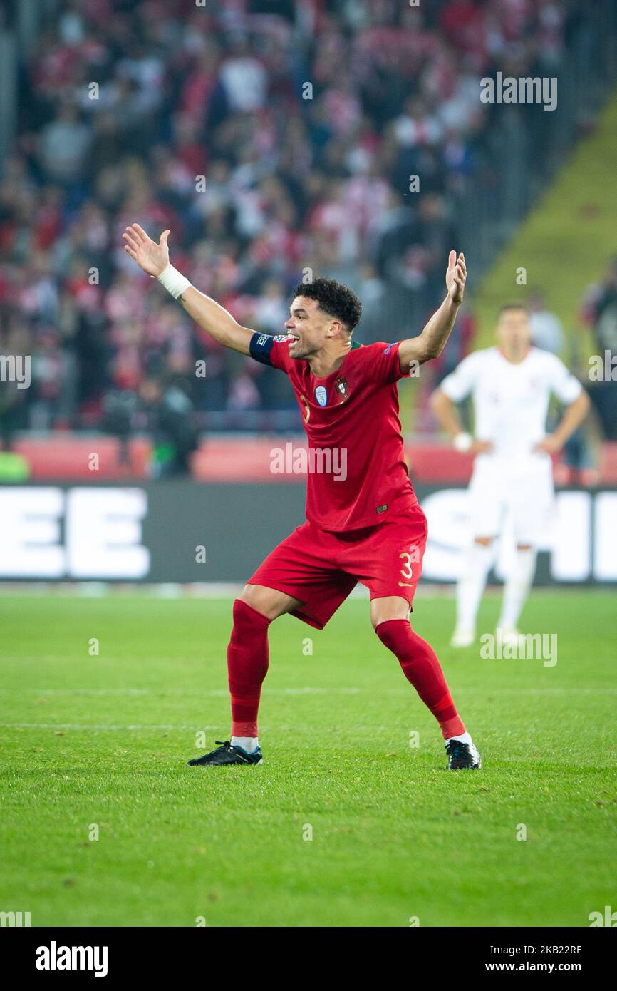 Pepe (Kepler Laveran de Lima Ferreira) during the UEFA Nations League A soccer match between Poland and Portugal at Silesian Stadium in Chorzow, Poland on 11 October 2018 (Photo by Mateusz Wlodarczyk/NurPhoto) Stock Photo