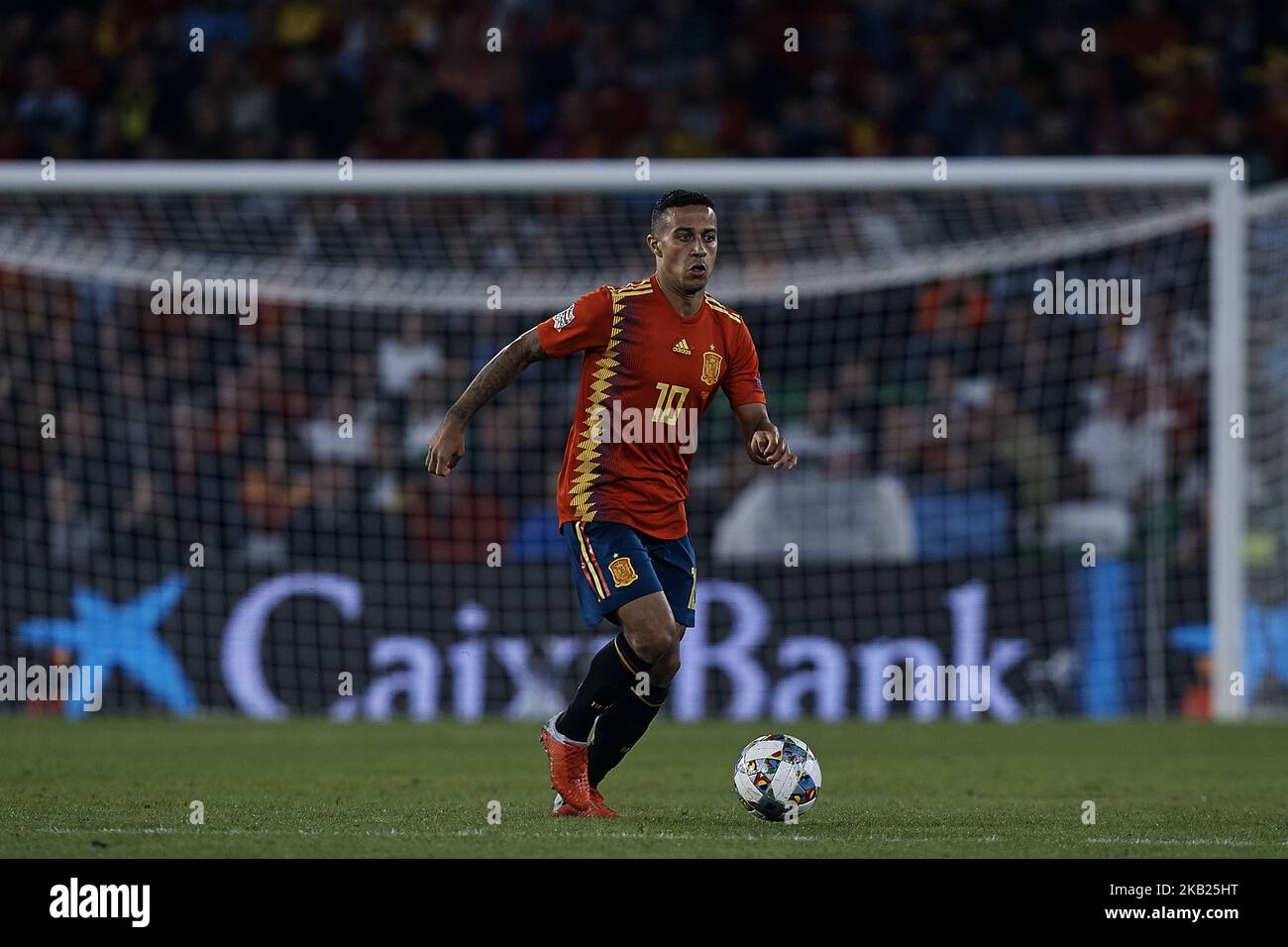 Thiago Alcantara do Nascimento of Spain in action during the UEFA Nations League A group four match between Spain and England at Benito Villamarin on October 15, 2018 in Sevilla, Spain (Photo by David Aliaga/NurPhoto) Stock Photo