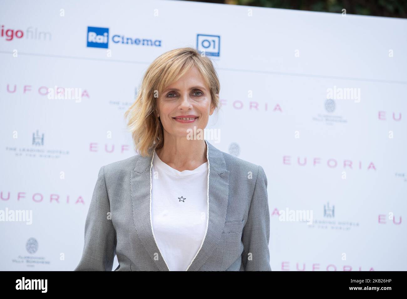 Isabella Ferrari during the photocall for the presentation of new film by Valeria Golino, 'Euforia', in Rome, Italy, on October 16, 2018. (Photo by Mauro Fagiani/NurPhoto) Stock Photo