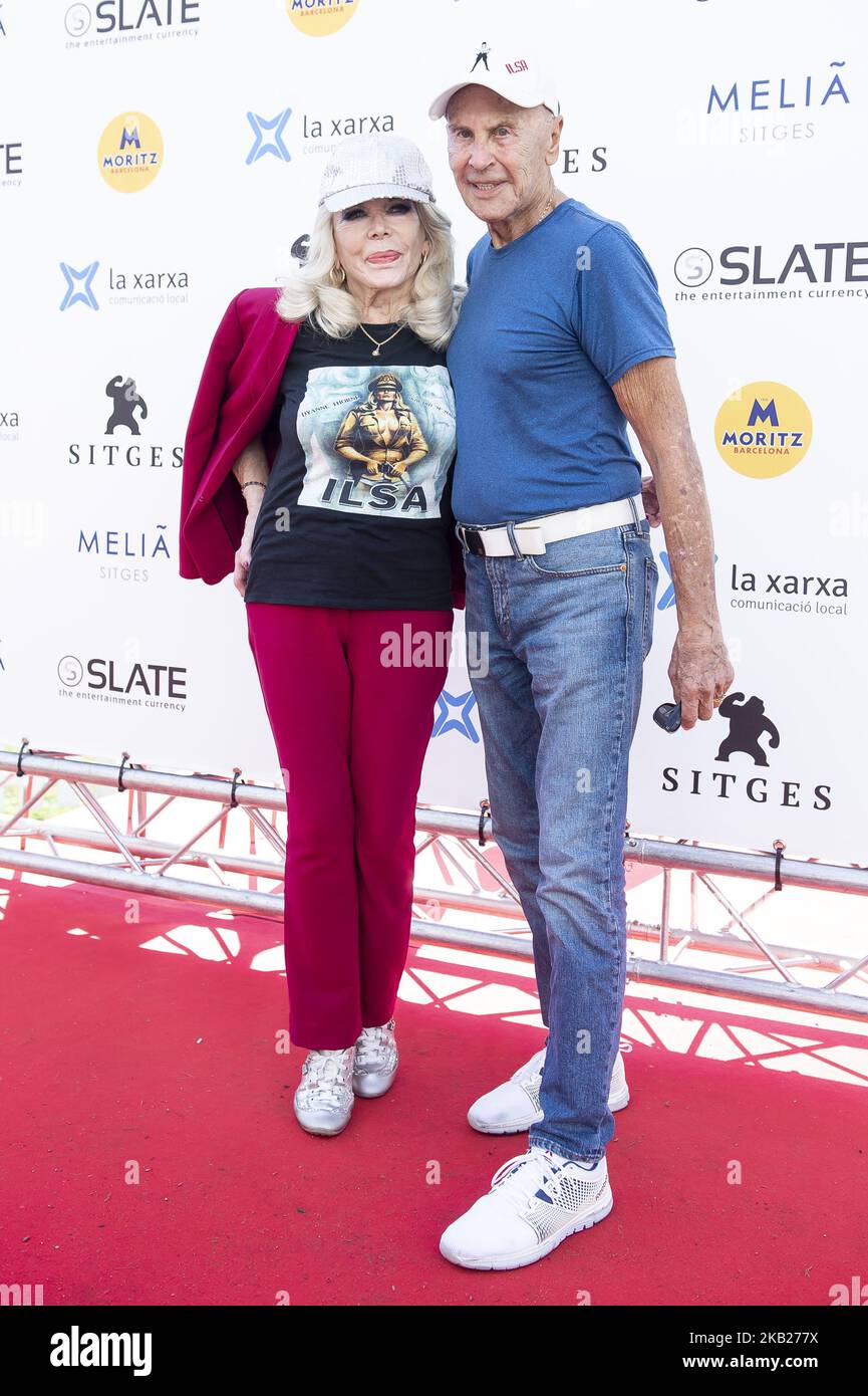 Actress Dyanne Thorne and actor Howard Maurer at the photocall of Ilsa the tigress of Siberia during the 51 edition of Festival Internacional de Cinema Fantastic de Catalunya Sitges 2018 in Sitges , Barcelona on 12 October 2018. (Photo by Peter Sabok/COOLMedia/NurPhoto) Stock Photo
