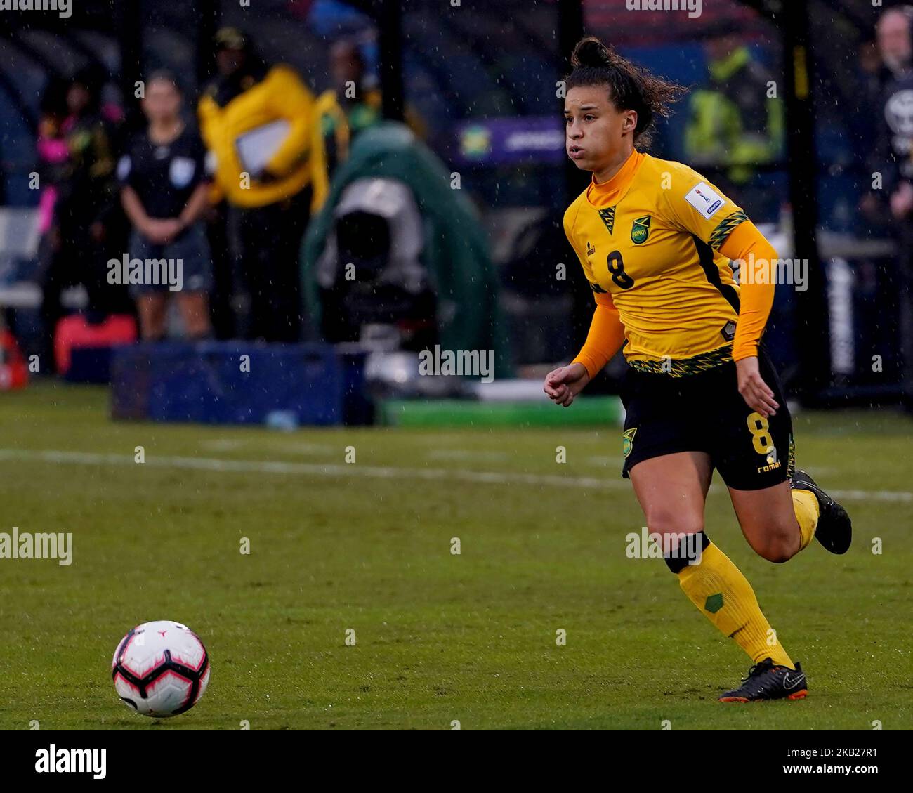 Frisco - OCTOBER 17: 2018 Ashleigh Shim of Jamaica During Concacaf Women's Championship 3rd and 4th place match between Panama against Jamaica at Toyota Stadium, Frisco on October 17, 2018 (Photo by Action Foto Sport/NurPhoto)  Stock Photo