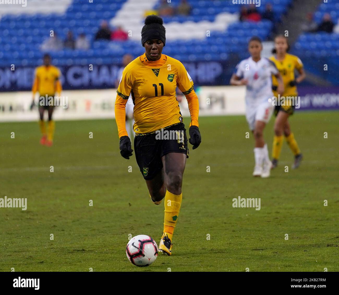 Frisco - OCTOBER 17: 2018 Khadija Shaw of Jamaica During Concacaf Women's Championship 3rd and 4th place match between Panama against Jamaica at Toyota Stadium, Frisco on October 17, 2018 (Photo by Action Foto Sport/NurPhoto)  Stock Photo