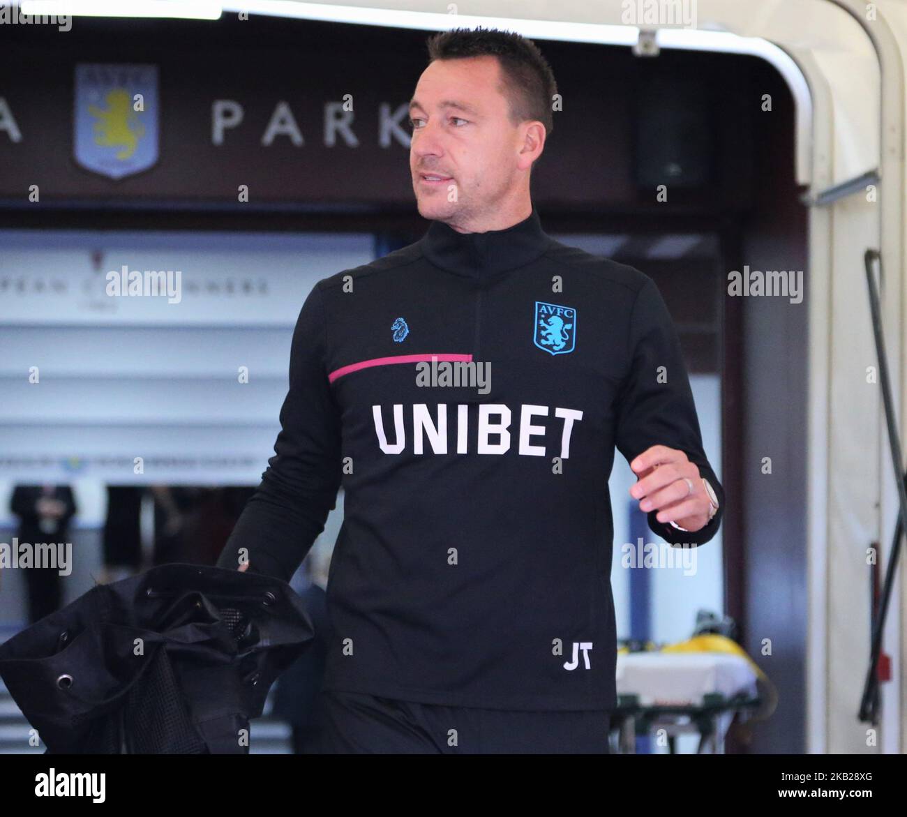 John Terry arrives for the Championship League match between Aston Villa and Swansea City at Villa Park stadium , Birmingham, England on 20 Oct 2018. (Photo by Action Foto Sport/NurPhoto) Stock Photo