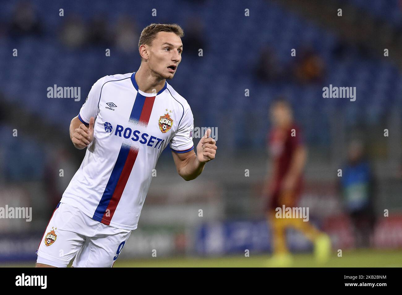 Fyodor Chalov of CSKA Moscow during the UEFA Champions League group stage match between Roma and CSKA Moscow at Stadio Olimpico, Rome, Italy on 23 October 2018. (Photo by Giuseppe Maffia/NurPhoto) Stock Photo