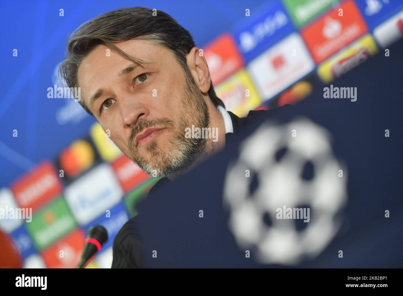 Head coach of Bayern Munich Niko Kovacs attends a press conference ahead of  UEFA Champions League Group E football match against AEK Athens at OAKA  Stadium in Athens, Greece on October 22,