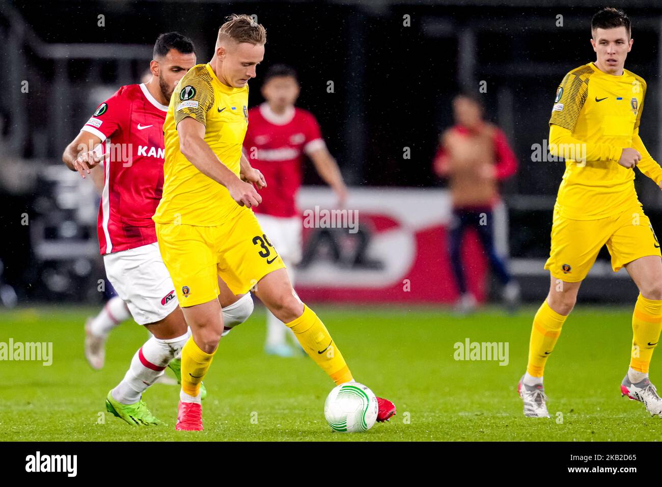 ALKMAAR, NETHERLANDS - NOVEMBER 3: Vangelis Pavlidis of AZ Alkmaar ...