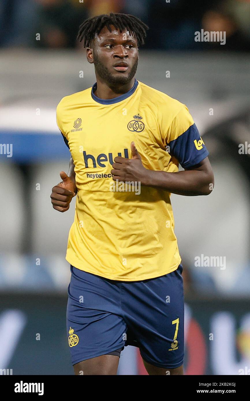 Leuven, Germany, 03/11/2022, Union's Victor Boniface pictured during a soccer match between Belgian Royale Union Saint-Gilloise and German Union Berlin, Thursday 03 November 2022 in Leuven, on day 6/6 of the Uefa Europa League group stage. BELGA PHOTO BRUNO FAHY Stock Photo