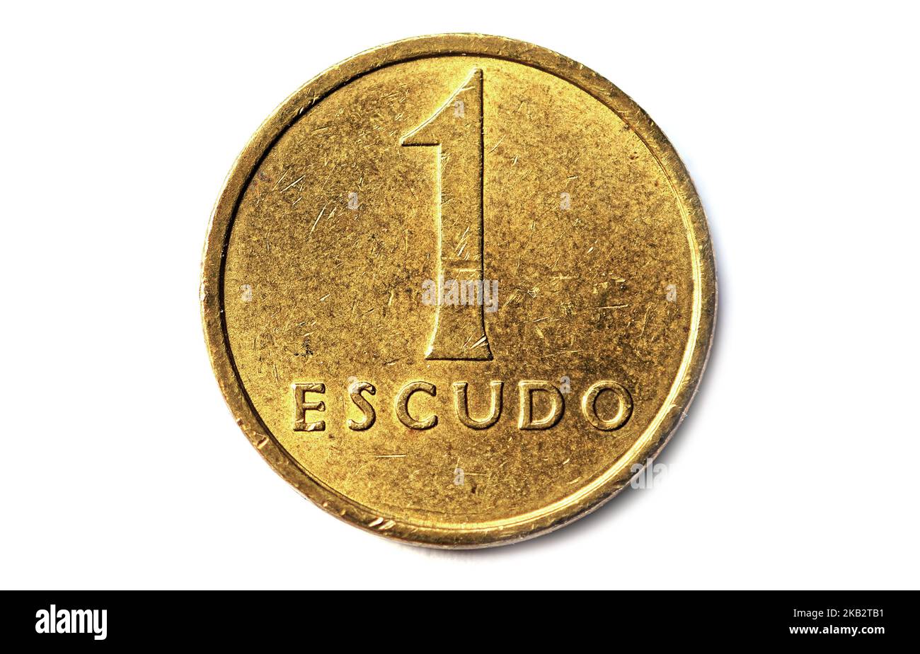 Photo coins Portugal, 1 escudo, 1984 Stock Photo