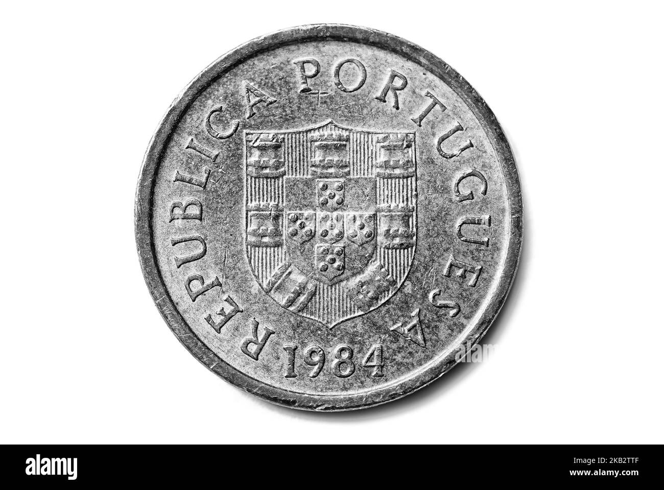 Photo coins Portugal, 1 escudo, 1984 Stock Photo