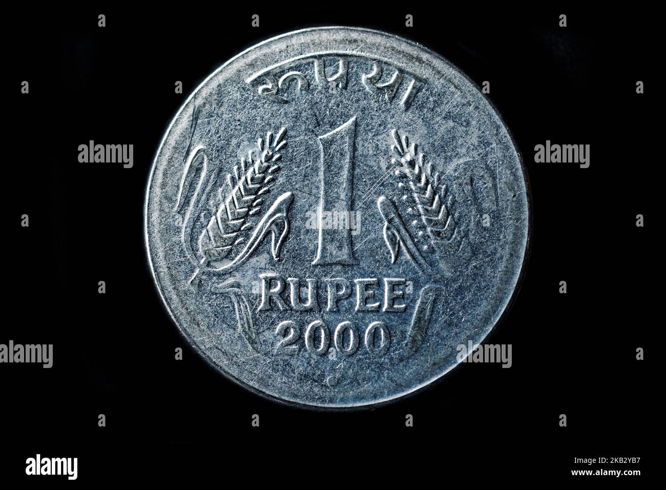 Photo coins India, 2000, 1 rupee Stock Photo