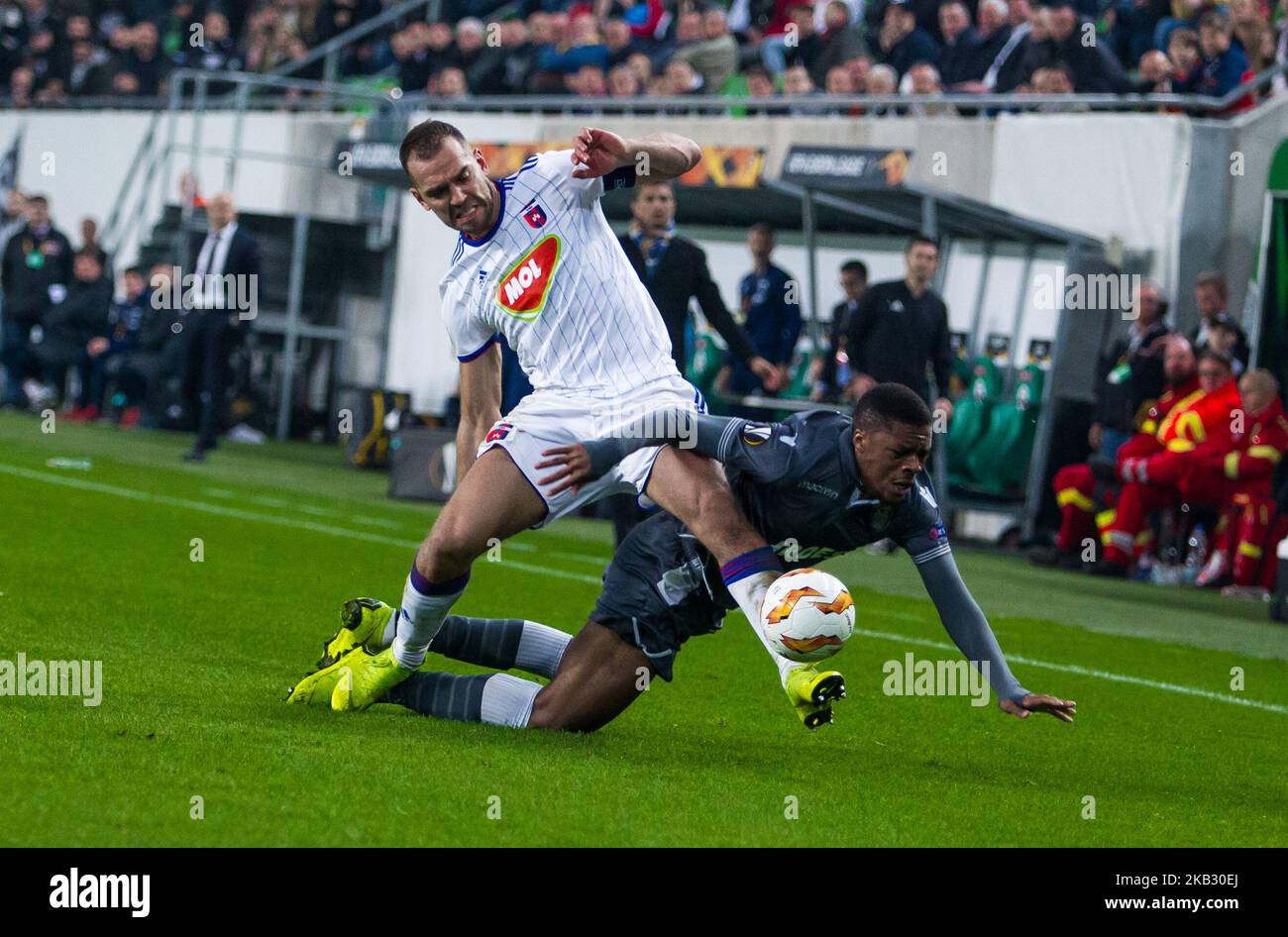 BUDAPEST, HUNGARY - FEBRUARY 15: (r-l) Roland Juhasz of MOL