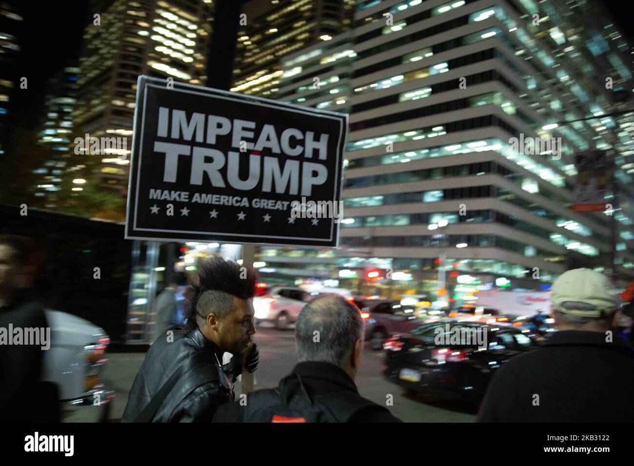 Hundreds of protestors gather and march in Philadelphia, November 8, 2018 in an event pre-planned by organizers and triggered by President Trump's firing of Attorney General Sessions and appointment of Matthew Whitaker as Acting AG, seen as a potential threat against the Mueller investigation. (Photo by Michael Candelori/NurPhoto) Stock Photo