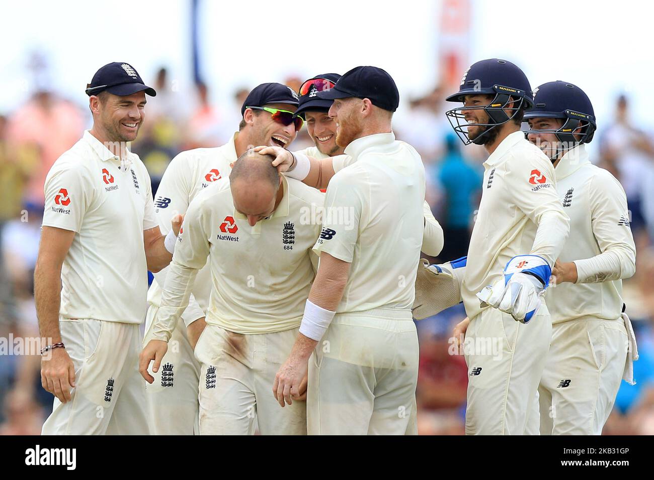 England cricketers James Anderson, Jos Butler, Joe Root, Jack Leach ...