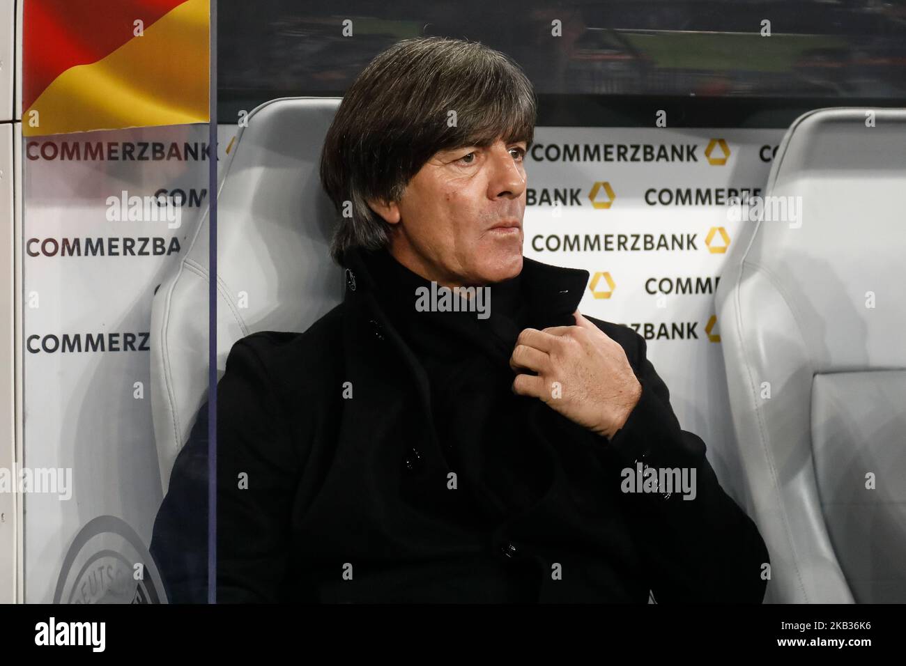 Germany head coach Joachim Loew looks on during the international friendly match between Germany and Russia on November 15, 2018 at Red Bull Arena in Leipzig, Germany. (Photo by Mike Kireev/NurPhoto) Stock Photo