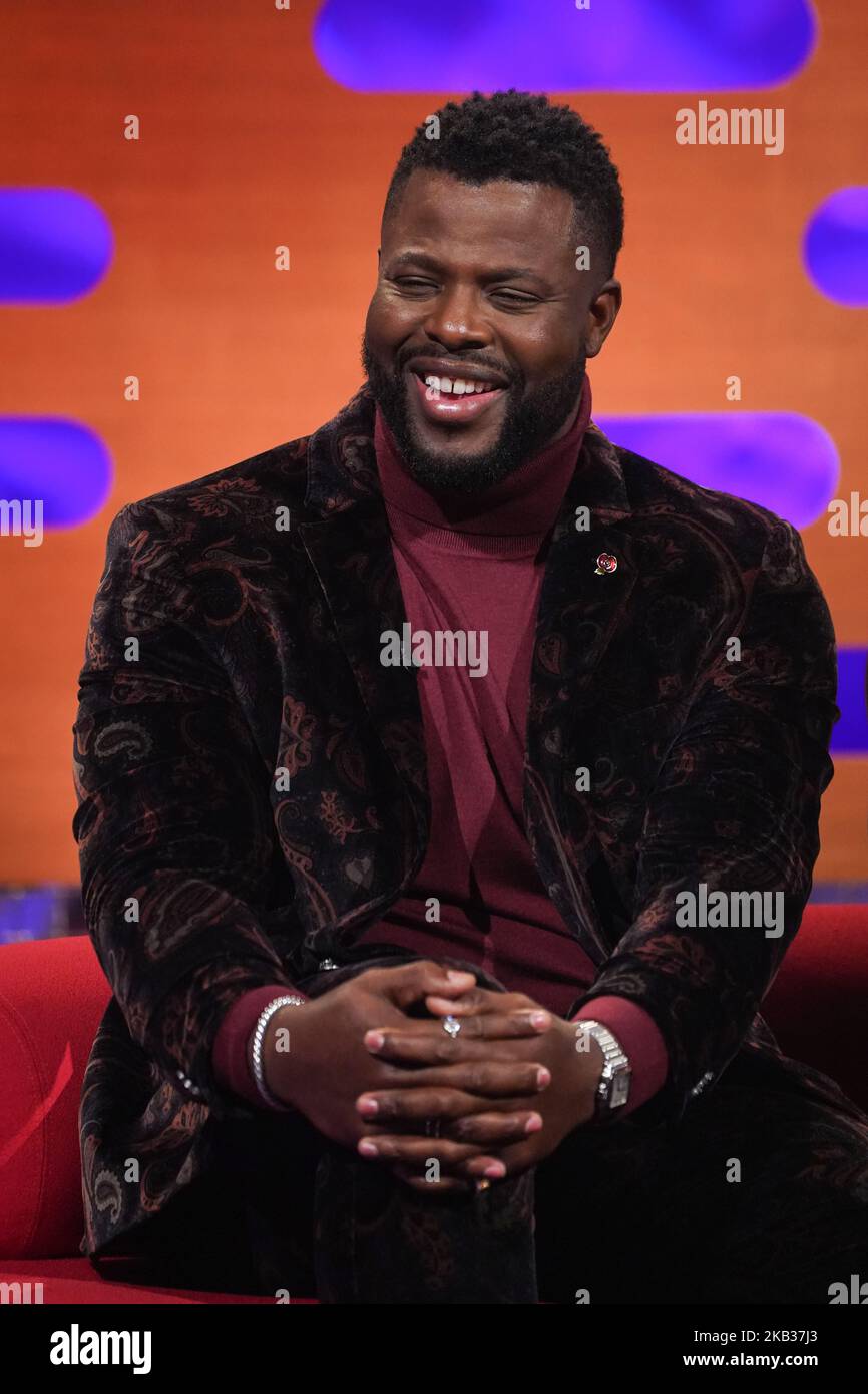EDITORIAL USE ONLY Winston Duke during the filming for the Graham Norton Show at BBC Studioworks 6 Television Centre, Wood Lane, London, to be aired on BBC One on Friday evening. Picture date: Thursday November 3, 2022. Stock Photo