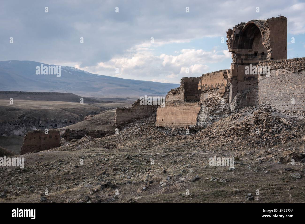 On 11 November 2018, the fortress walls of the Ruins of Ani stand near ...