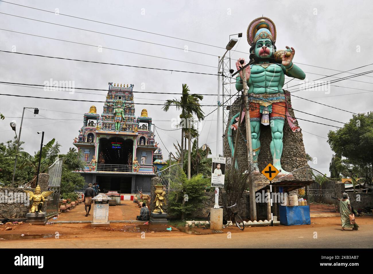 The giant 72 feet tall Statue of the Hindu God Hanuman outside the