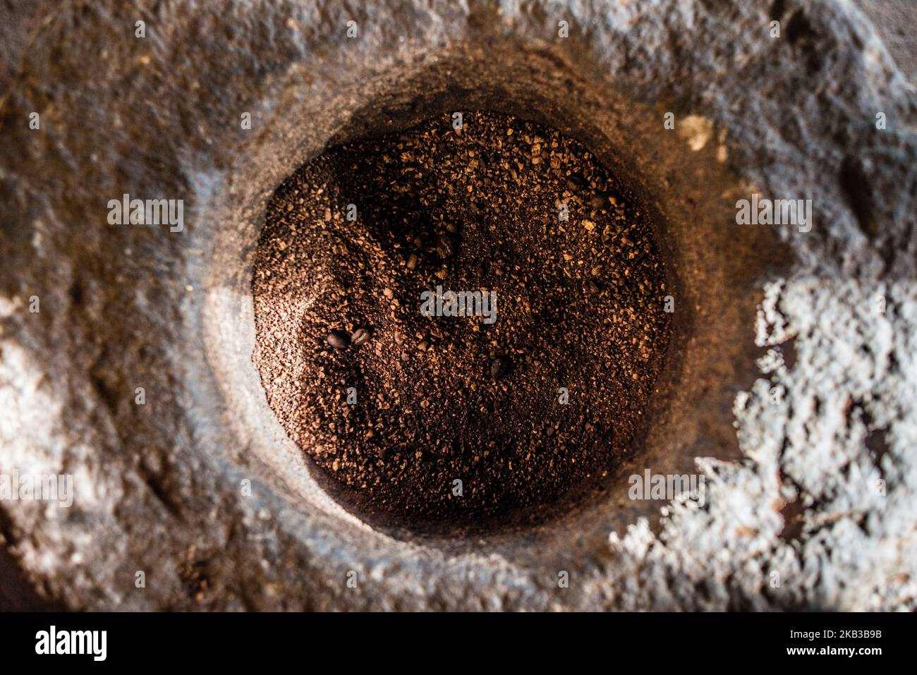 Roasting place for coffee beans collected from the excrement of civets