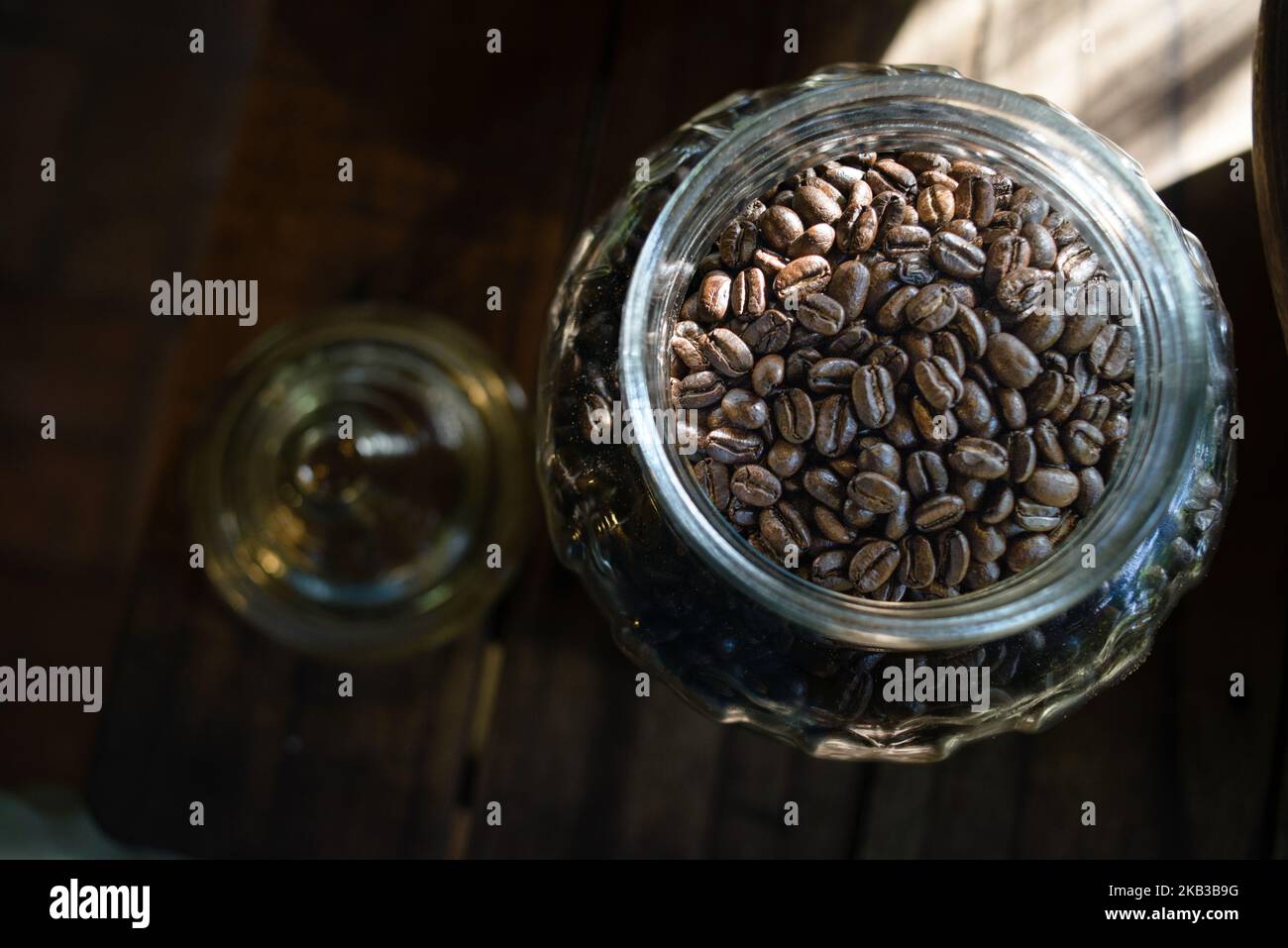 Rosted coffee beans collected from the excrement of civets at Kopi
