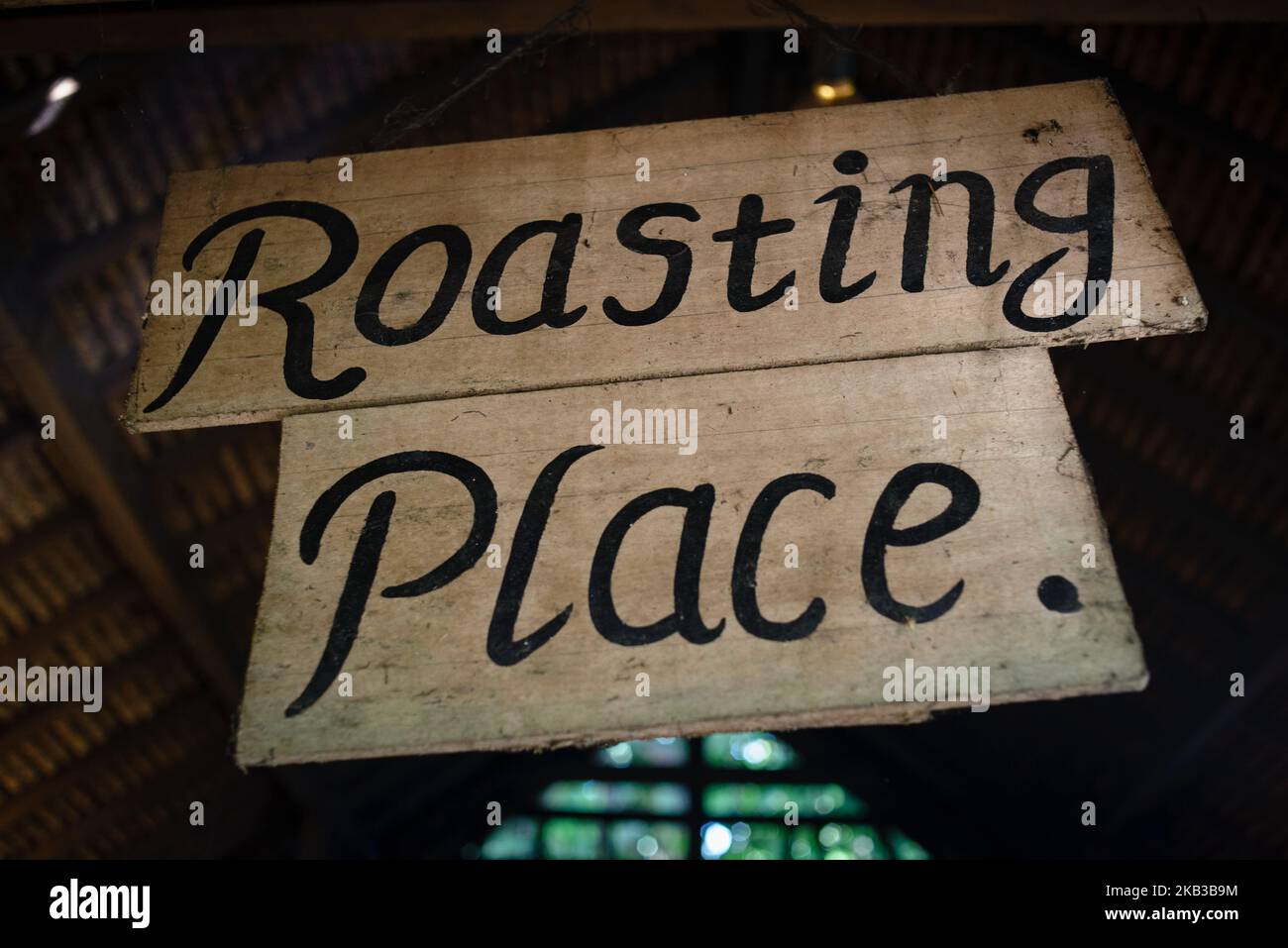 Roasting place for coffee beans collected from the excrement of civets