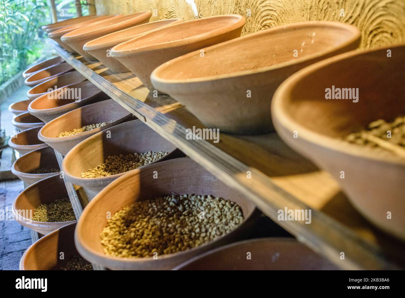 Roasting place for coffee beans collected from the excrement of civets