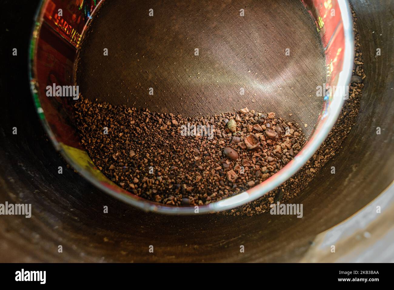 Roasting place for coffee beans collected from the excrement of civets