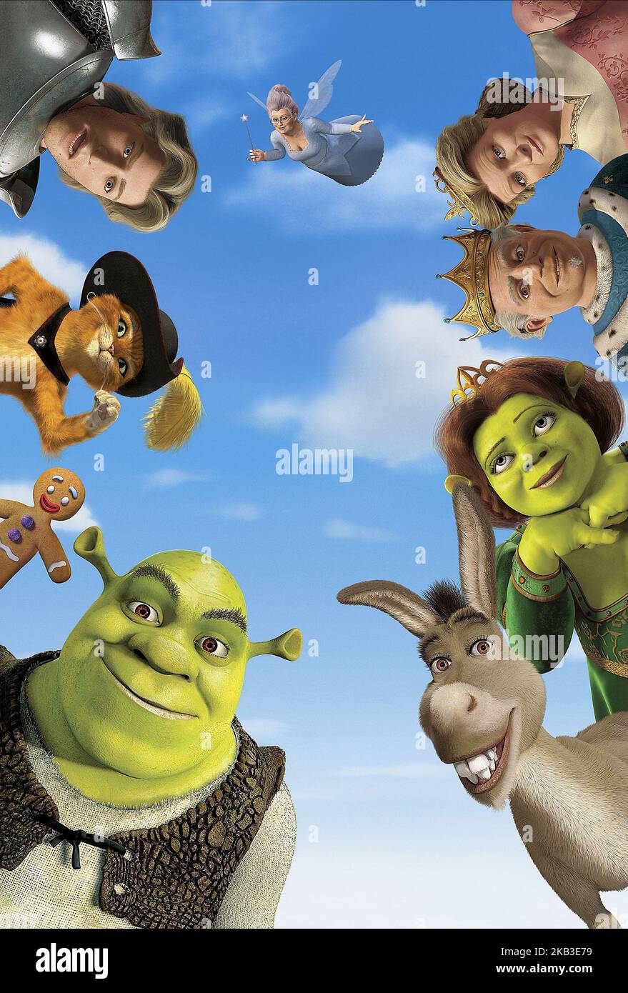 SHREK,MAN,BOOTS,CHARMING,GODMOTHER,QUEEN,KING,FIONA,DONKEY, SHREK 2, 2004 Stock Photo