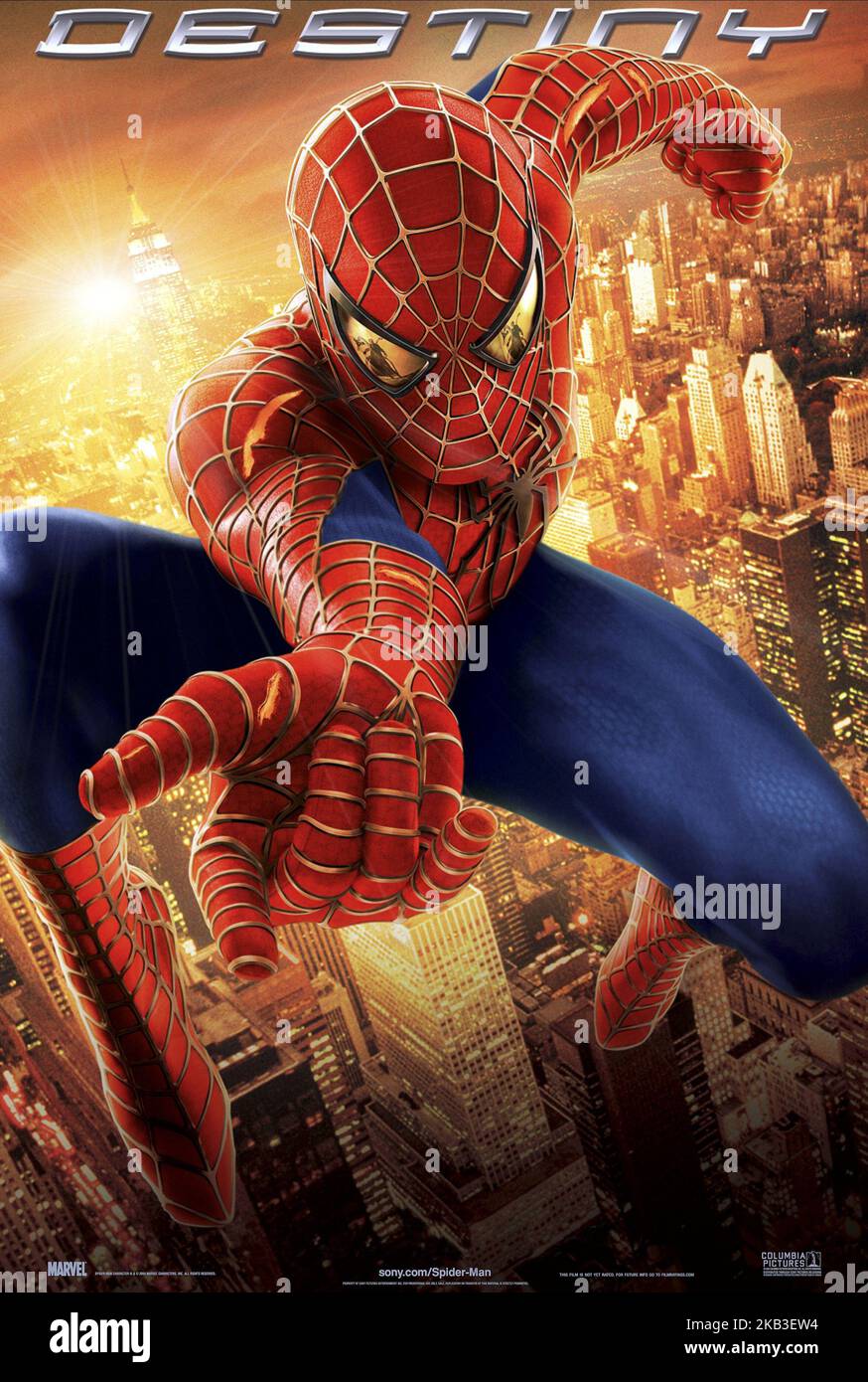 SPIDER-MAN 2, TOBEY MAGUIRE POSTER, 2004 Stock Photo