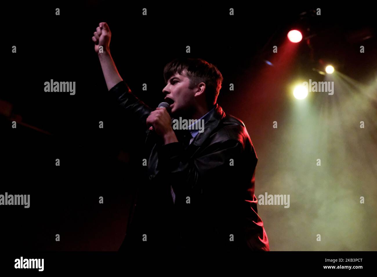 Grian Chatten lead singer of Fontaines DC performs live at London's O2 Forum Kentish Town