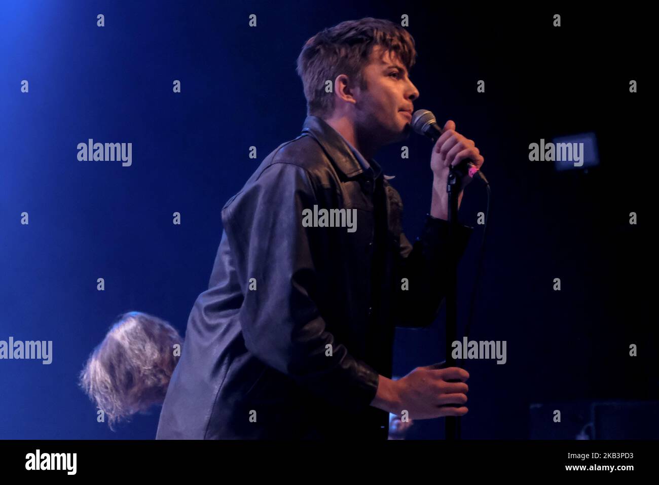 Grian Chatten lead singer of Fontaines DC performs live at London's O2 Forum Kentish Town