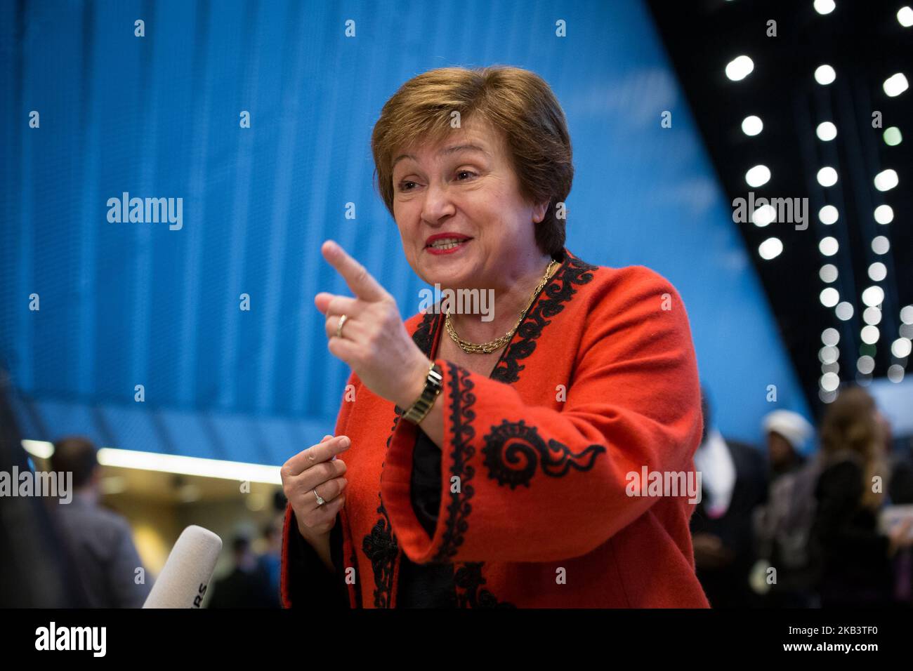 Kristalina Georgiewa (chief executive officer of the World Bank) during the UN Climate Change Conference (COP24) in Katowice, Poland on 3 December 2018 (Photo by Mateusz Wlodarczyk/NurPhoto) Stock Photo