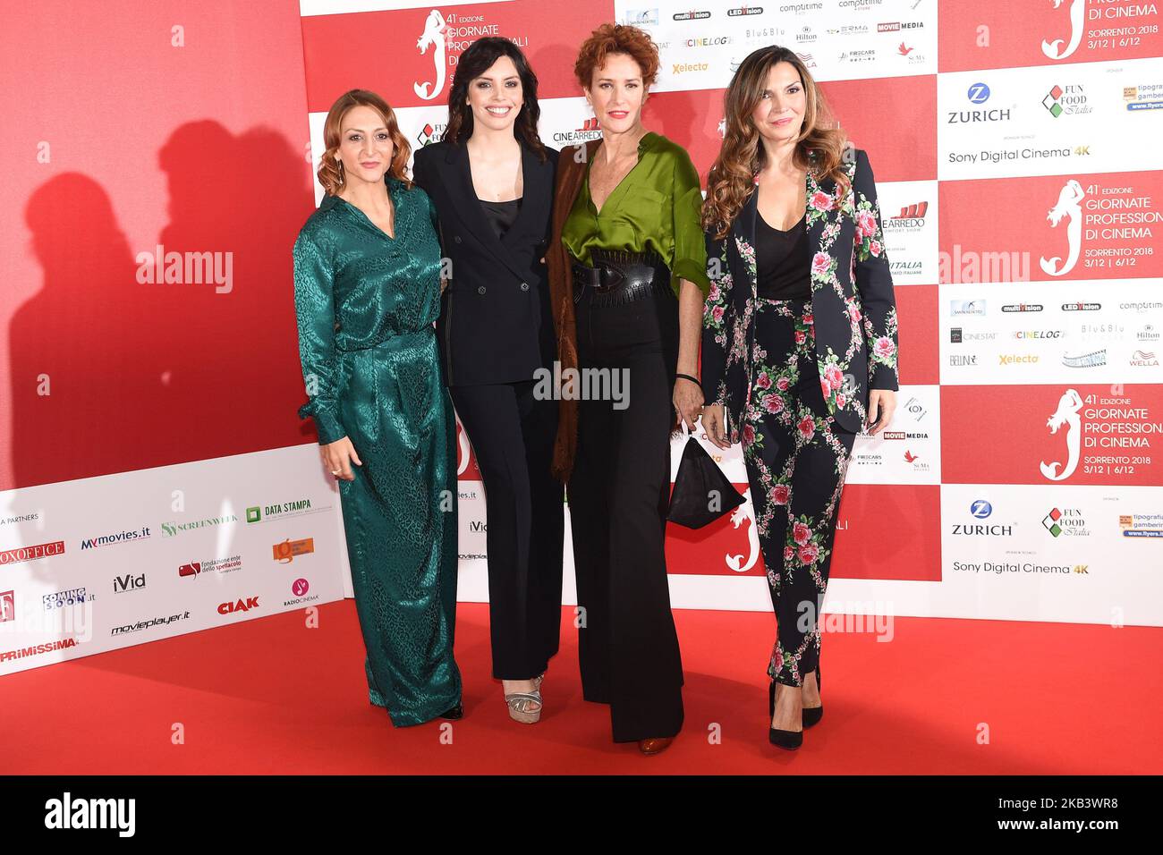 Paola Minaccioni, Ilenia Pastorelli, Lucrezia Lante della Rovere, Maria Pia Calzone attends a photocall during the 41th Giornate Professionali del Cinema Sorrento Italy on 5 December 2018. (Photo Franco Romano/NurPhoto) Stock Photo