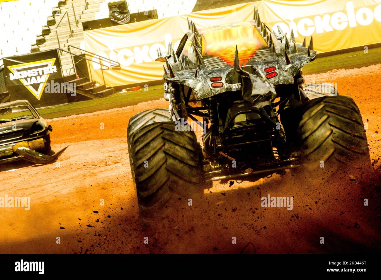 Monster Trucks, part of the Monster Jam event, the largest four-wheel action event in the world, are shown for the press at the Corinthians Arena in Itaquera, east side of the Sao Paulo, Brazil, on 14 December 2018. The presentations are scheduled for tomorrow (15). (Photo by Dario Oliveira/NurPhoto) Stock Photo