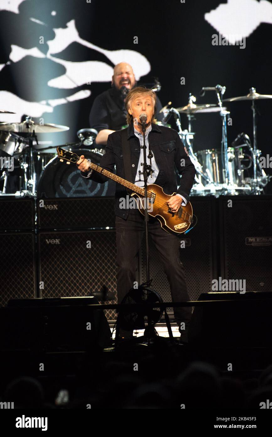 British iconic musician Paul McCartney performs live on stage at The O2 ...