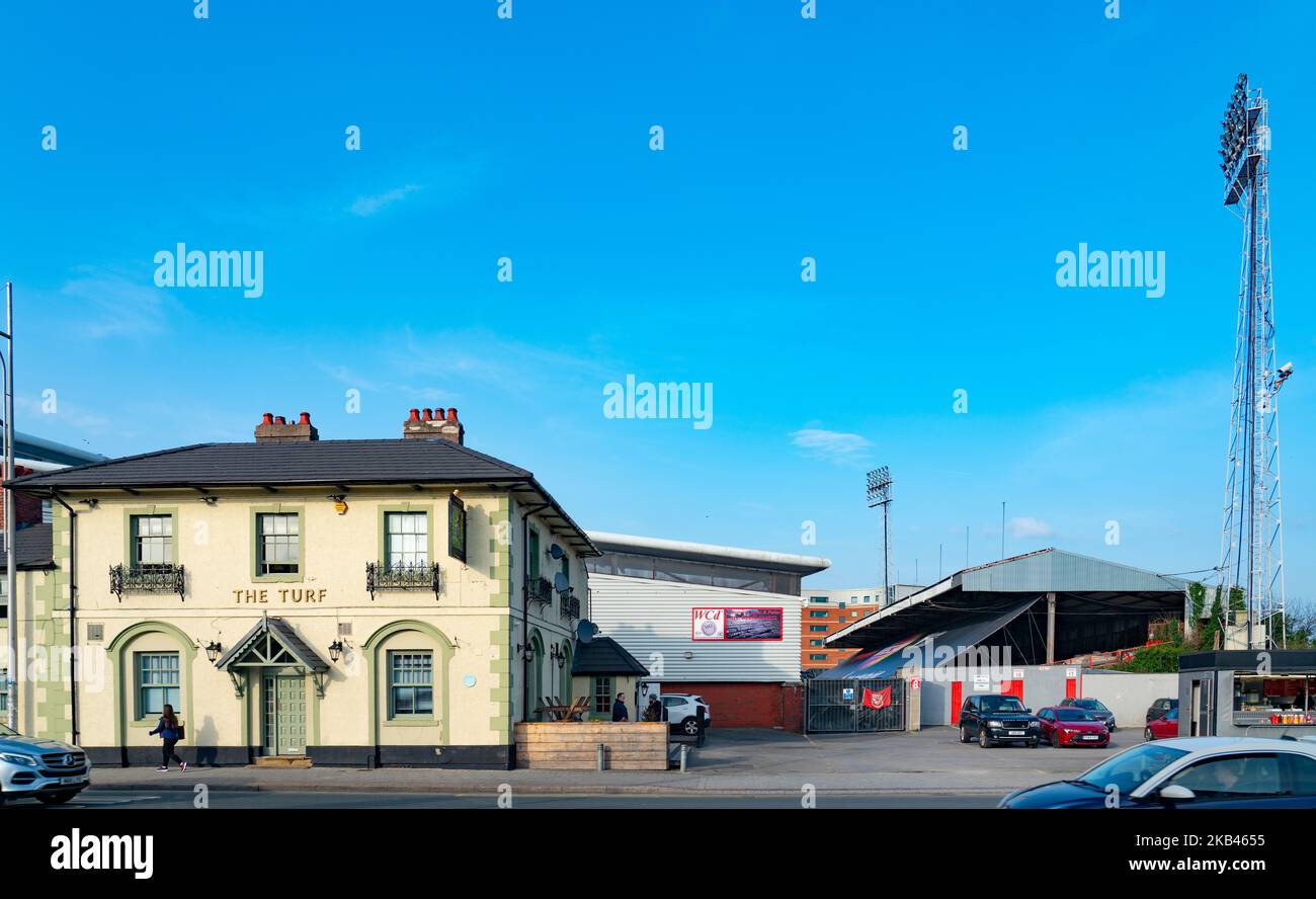 The Turf Pub, Mold Road, Wrexham, with Wrexham Football Club's
