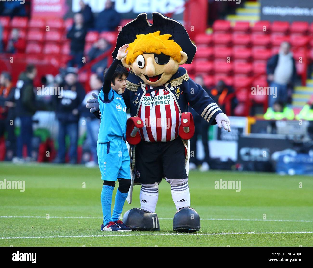 Mascot with Captain Blade during FA Cup 3rd Round between