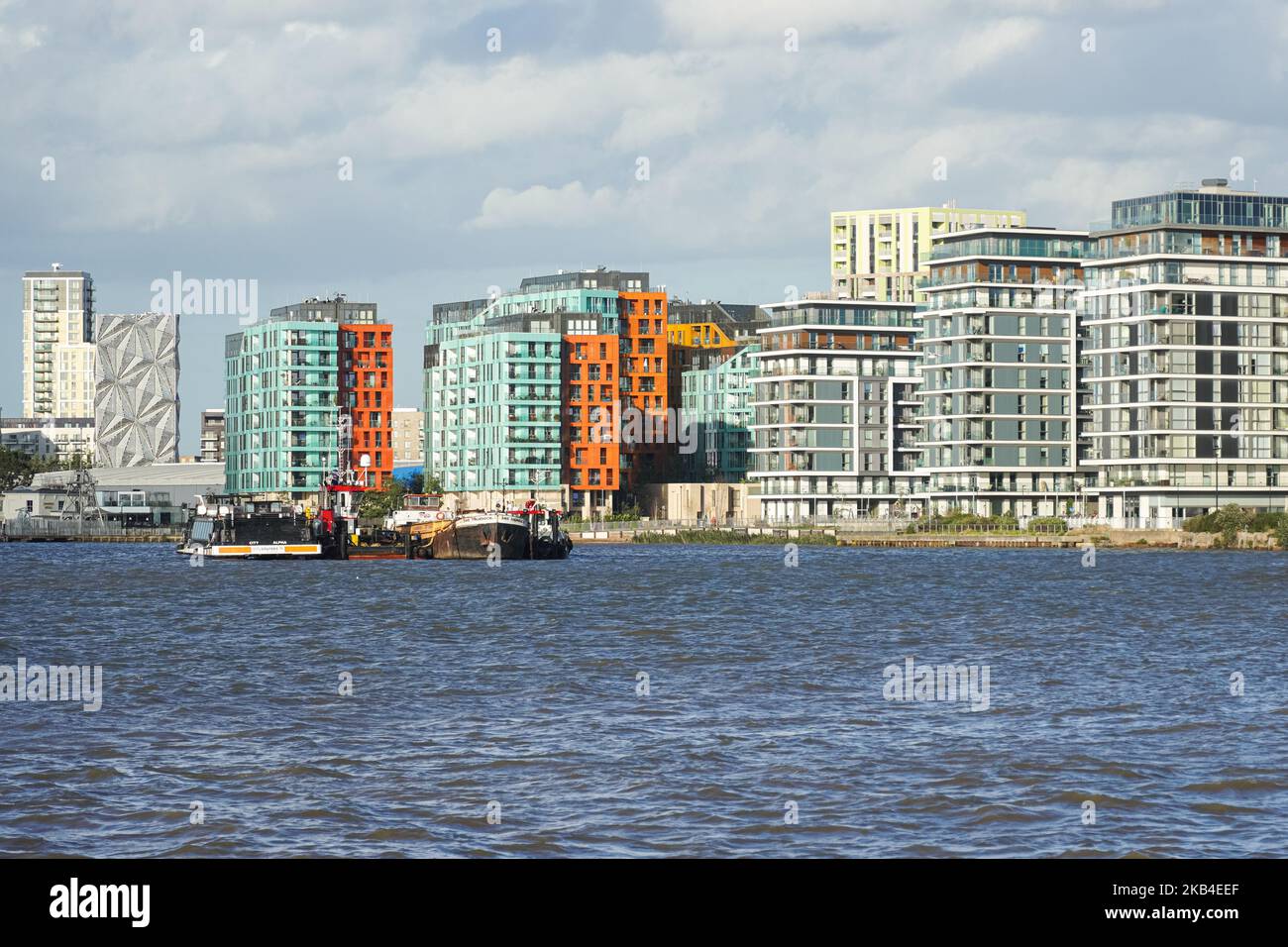 The River Gardens and the Enderby Wharf residential apartment buildings