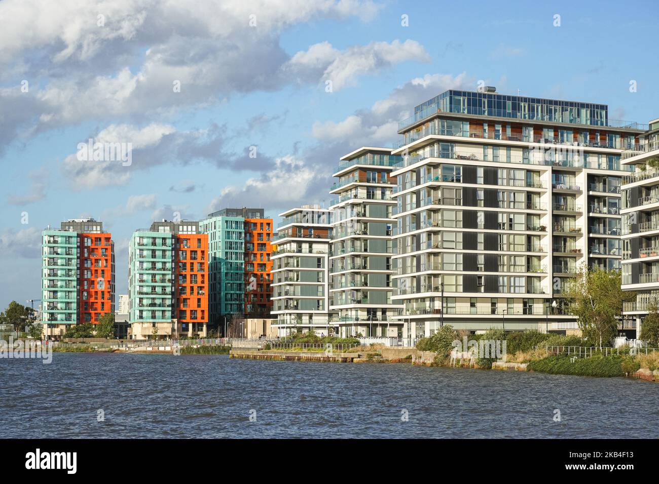 The River Gardens and the Enderby Wharf residential apartment buildings