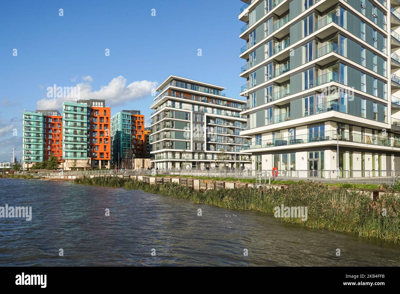 The River Gardens and the Enderby Wharf residential apartment buildings