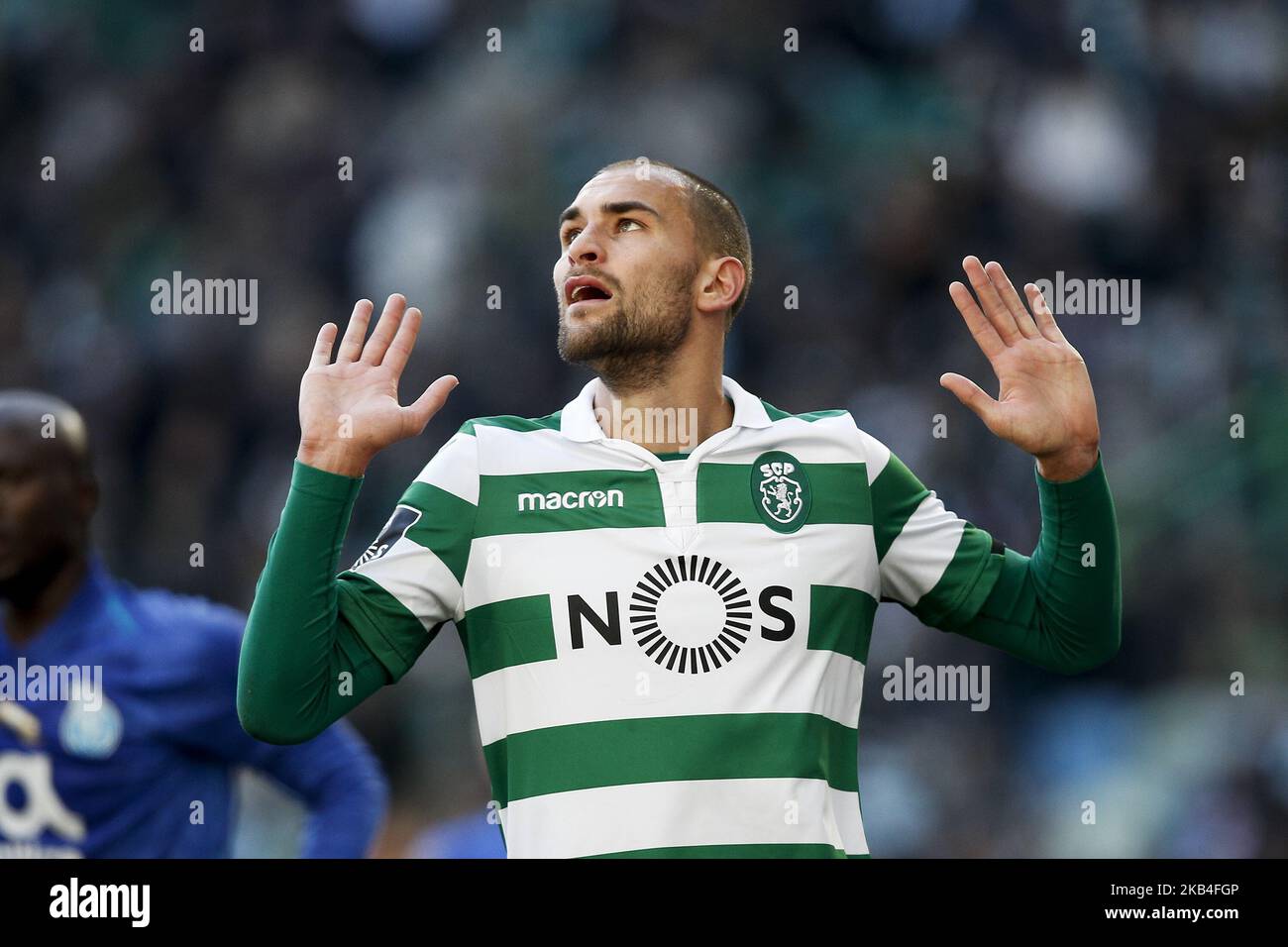 Bas Dost of Sporting reacts during Primeira Liga 2018/19 match between Sporting CP vs FC Porto, in Lisbon, on January 12, 2019. (Photo by Carlos Palma/NurPhoto) Stock Photo