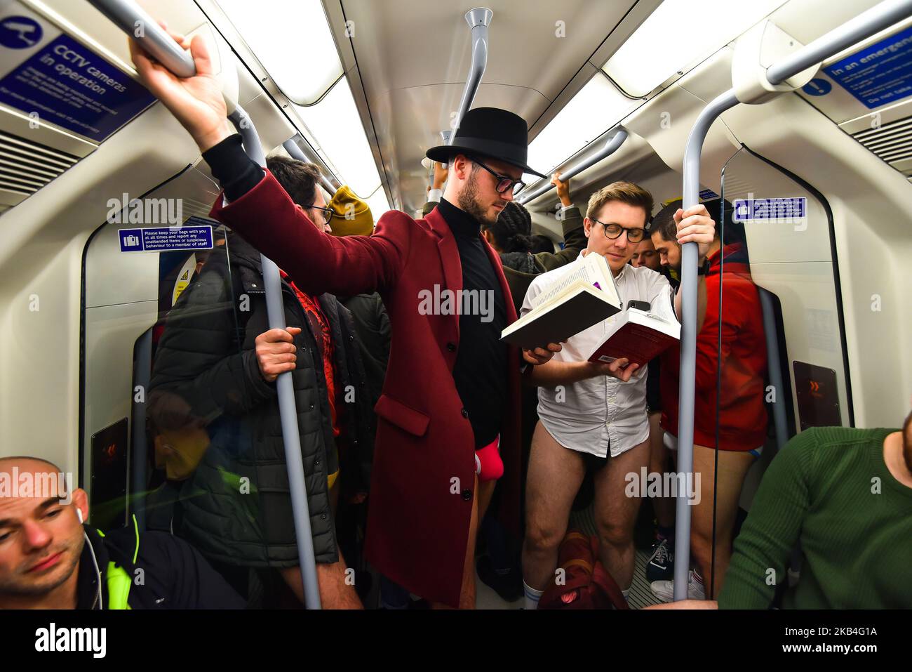 People take part in the annual 'No Trousers On The Tube Day' (No Pants