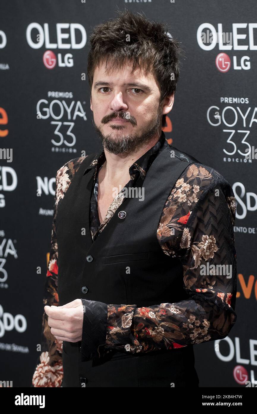 Singer Coque Malla attends the candidates to Goya Cinema Awards 2019 dinner party at the Royal Theatre in Madrid, Spain on January 14, 2019.(Photo by BorjaB.Hojas/COOLMedia/NurPhoto) Stock Photo