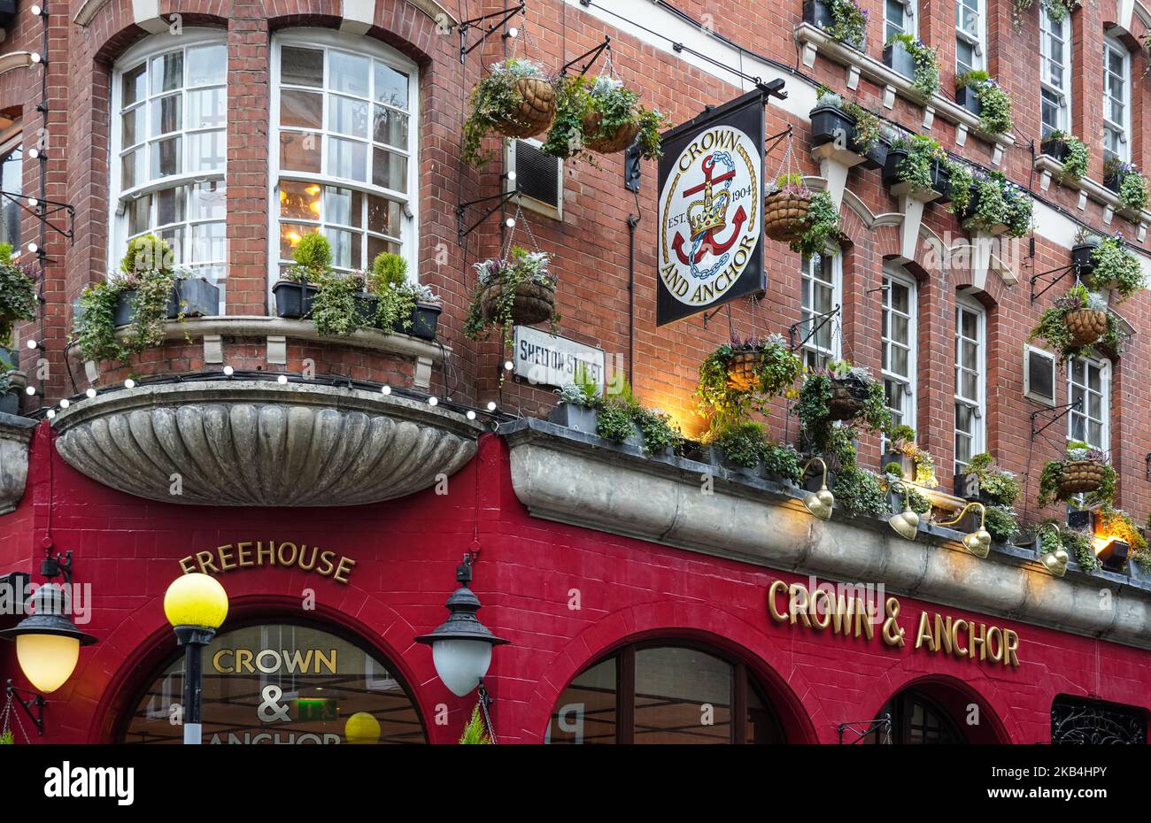 The Crown and Anchor pub in Covent Garden, London England United