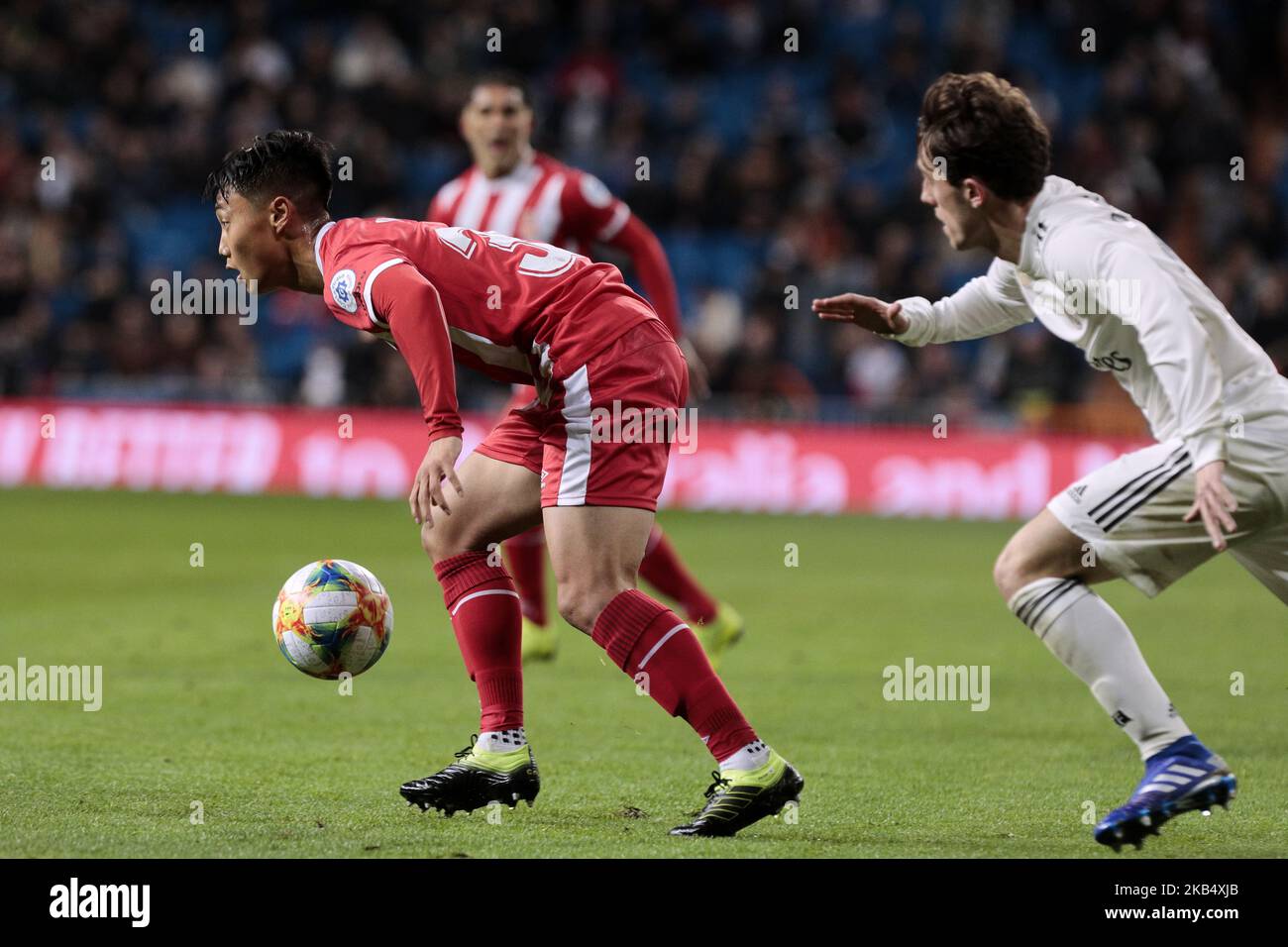 Girona FC's Paik Seung-ho during Copa del Rey match between Real Madrid and Girona FC at Santiago Bernabeu Stadium in Madrid, Spain. January 24, 2019. (Photo by A. Ware/NurPhoto) Stock Photo