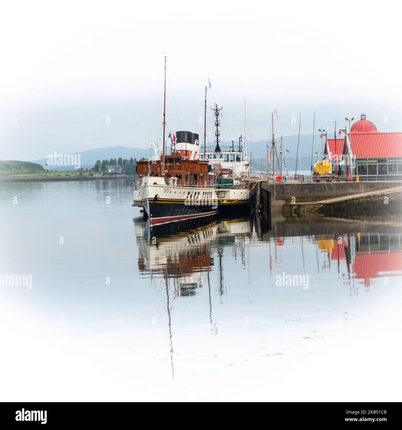 Paddle Steamer Waverley on one of her rare visits to Oban Argyll Scotland Stock Photo