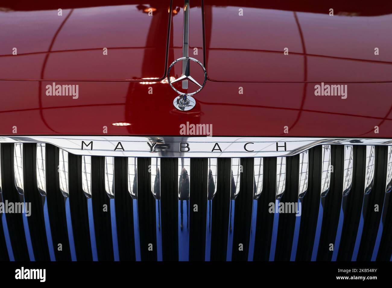 A Mercedes-Benz Vision Maybach Ultimate Luxury concept-car is displayed during the press day of the 2019 concept-cars exhibition and automobile design in Paris on January 30, 2019. The latest concept-cars and supercars are displayed during the press day of the 2019 concept-cars exhibition and automobile design in Paris on January 30, 2019. The greatest designers of the world exhibiting in Paris, in the tradition of Haute Couture, their most beautiful models, true works and sources of inspiration for the automobile of tomorrow. (Photo by Michel Stoupak/NurPhoto) Stock Photo