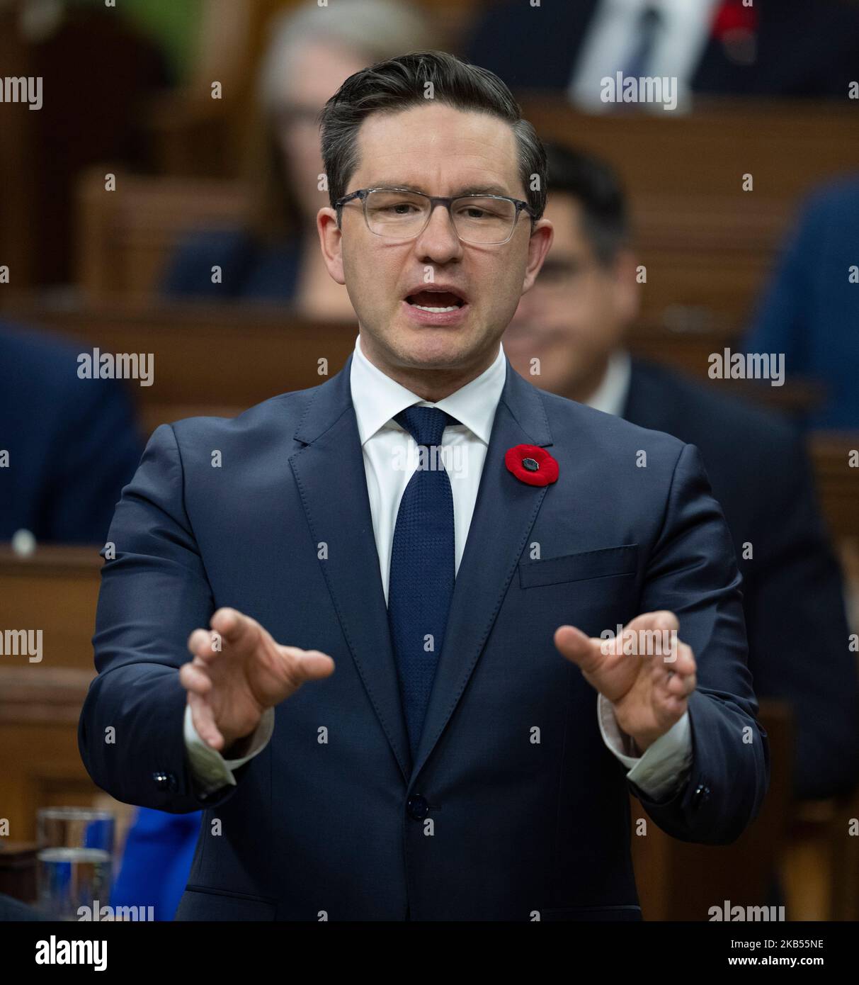 Conservative Leader Pierre Poilievre speaks following the fall economic