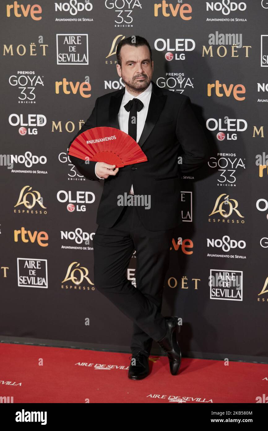 Nacho Vigalondo attends the 33 Goya Awards at FIBES in Seville, Spain on February 2, 2019. (Photo by A. Ware/NurPhoto) Stock Photo